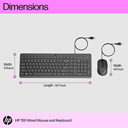 Keyboard and Mouse HP 150 Wired  Combo