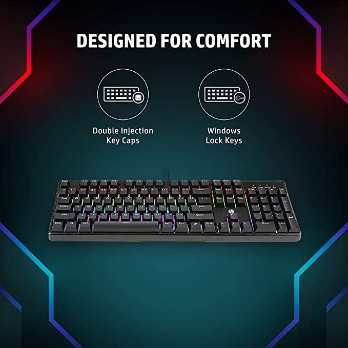 Keyboard and HP GK320 Wired Full Size RGB Backlight Mechanical Gaming