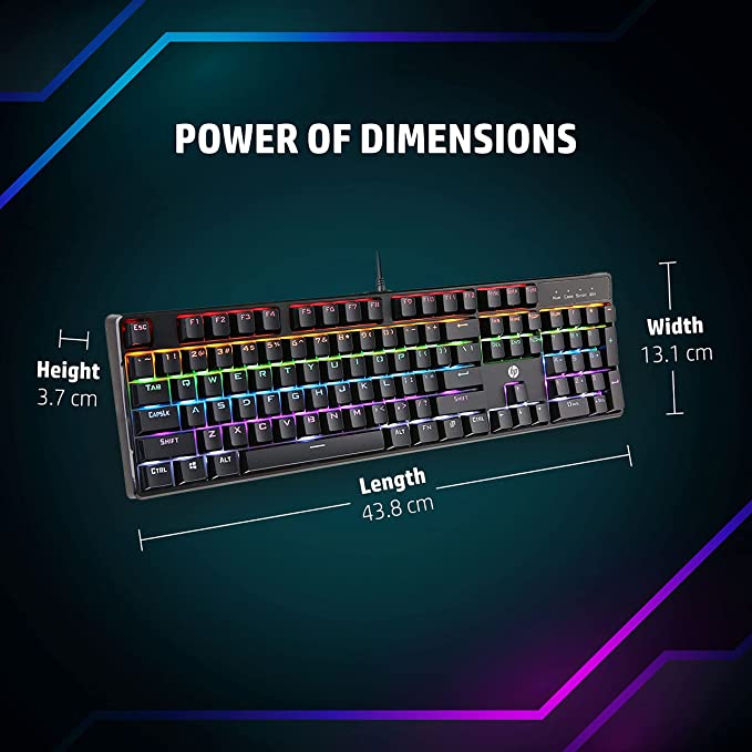 Keyboard and HP GK320 Wired Full Size RGB Backlight Mechanical Gaming