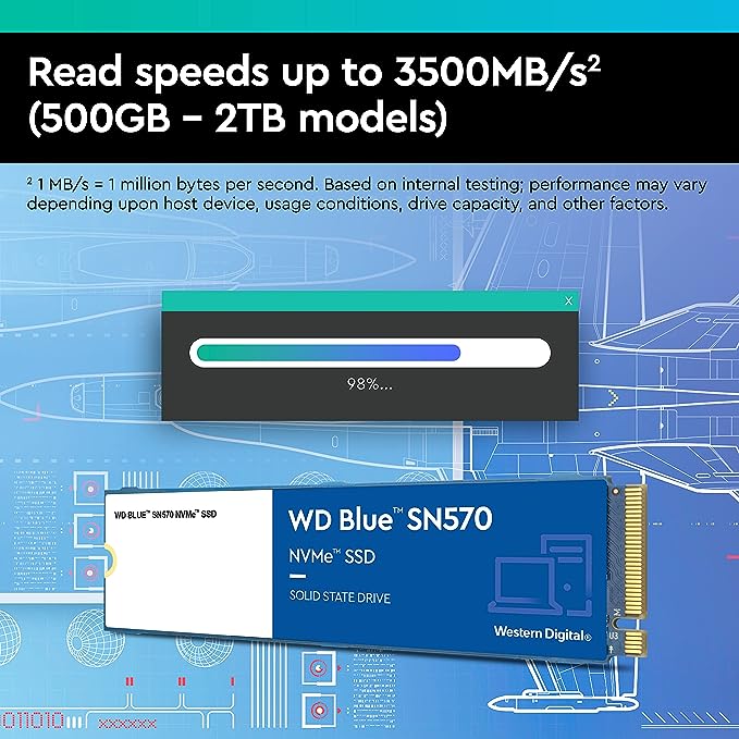 SSD NVME 1TB SN570 WD BLUE 