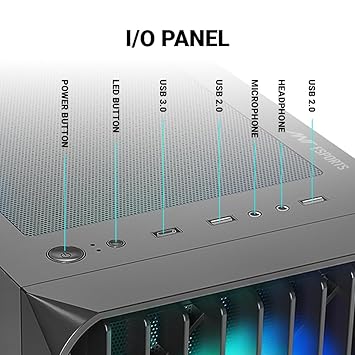 Cabinet ATX Ant Esports 205 Air ARGB GAMING CASE BLACK