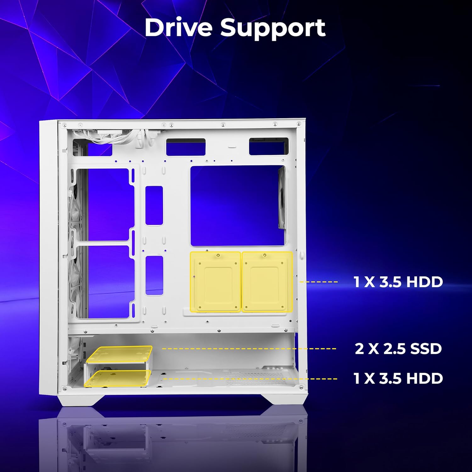 CABINET Nebula-G Premium Gaming Case Zebronics WHITE