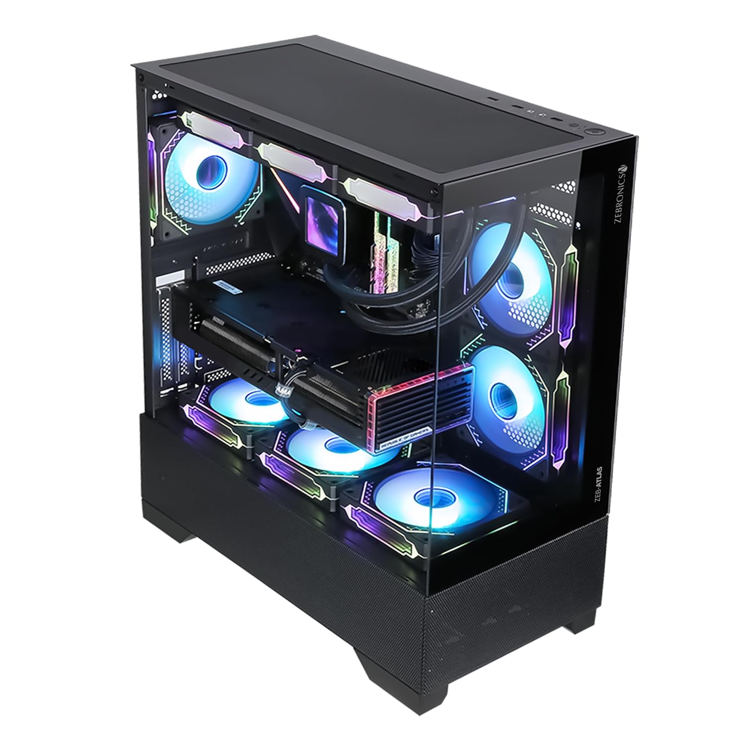 CABINET Atlas Premium Gaming Cabinet ZEBRONICS BLACK